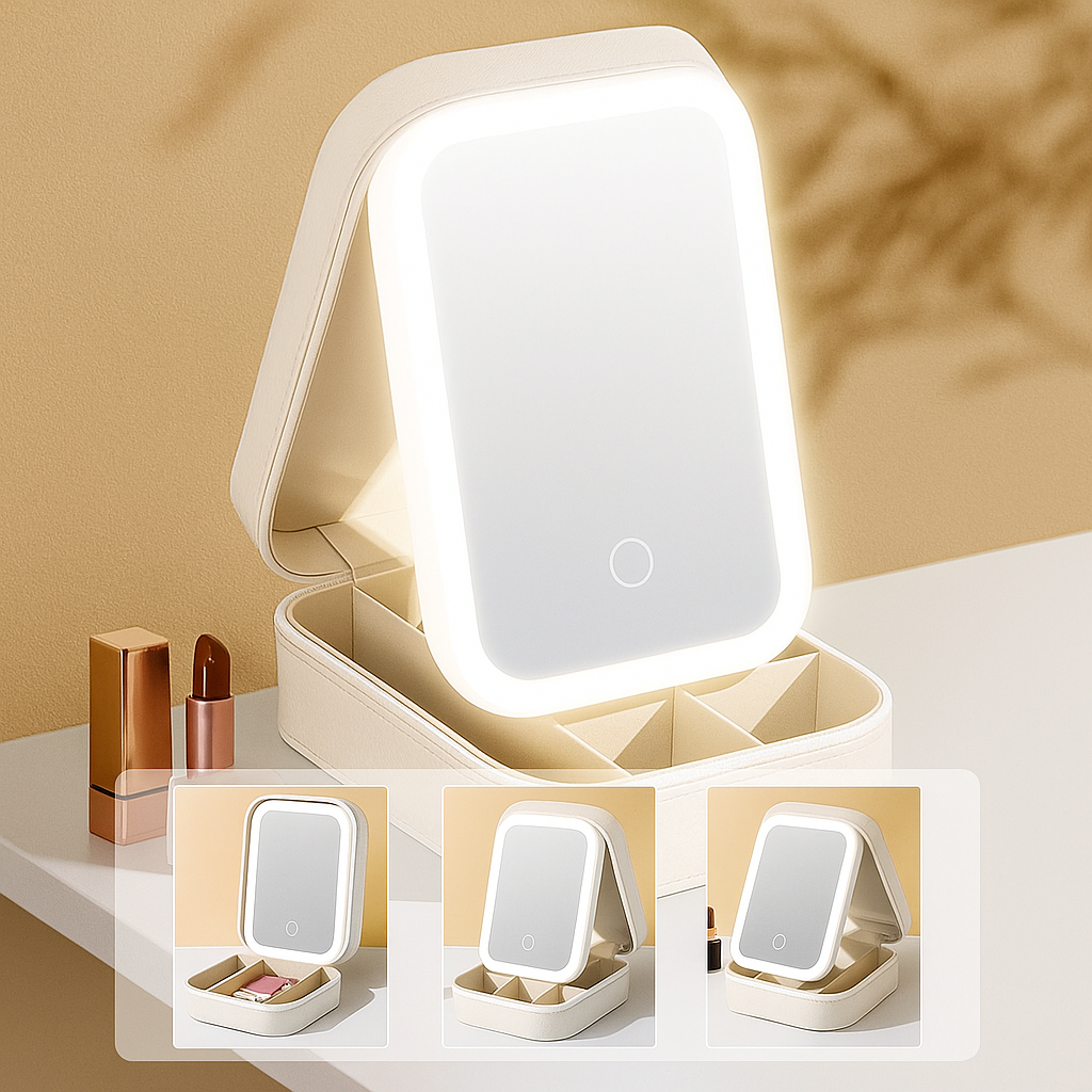Velo™ Compact Makeup Vanity Box with LED Mirror