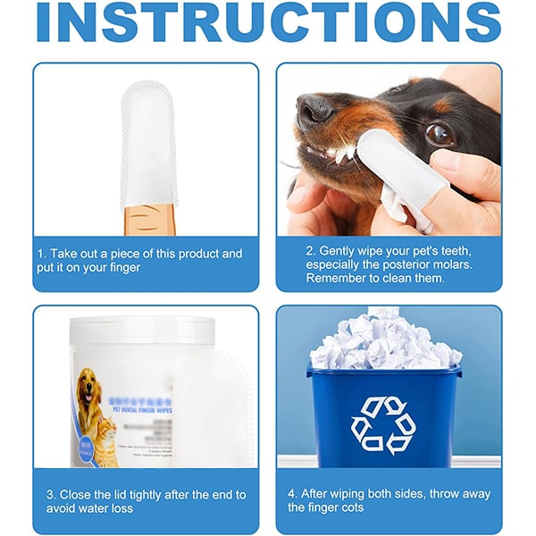 Disposable Dental Finger Wipes For Pets