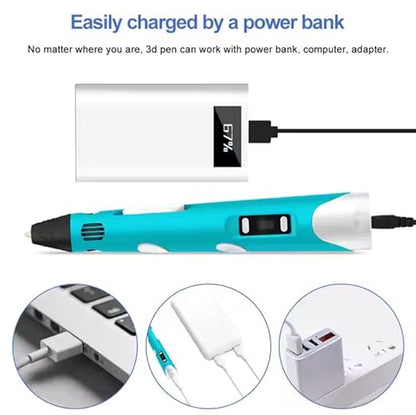 3D Printer Pen for Kids with PLA Filament | Perfect for DIY and Crafting (with USB Cable)
