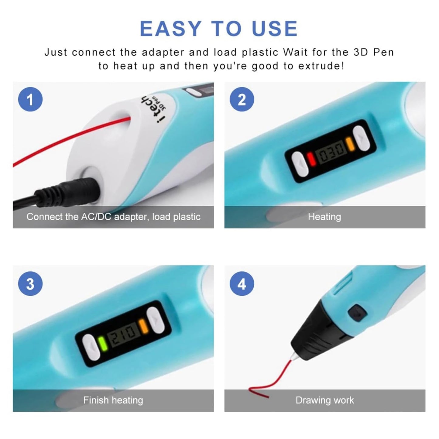 3D Printer Pen for Kids with PLA Filament | Perfect for DIY and Crafting (with USB Cable)