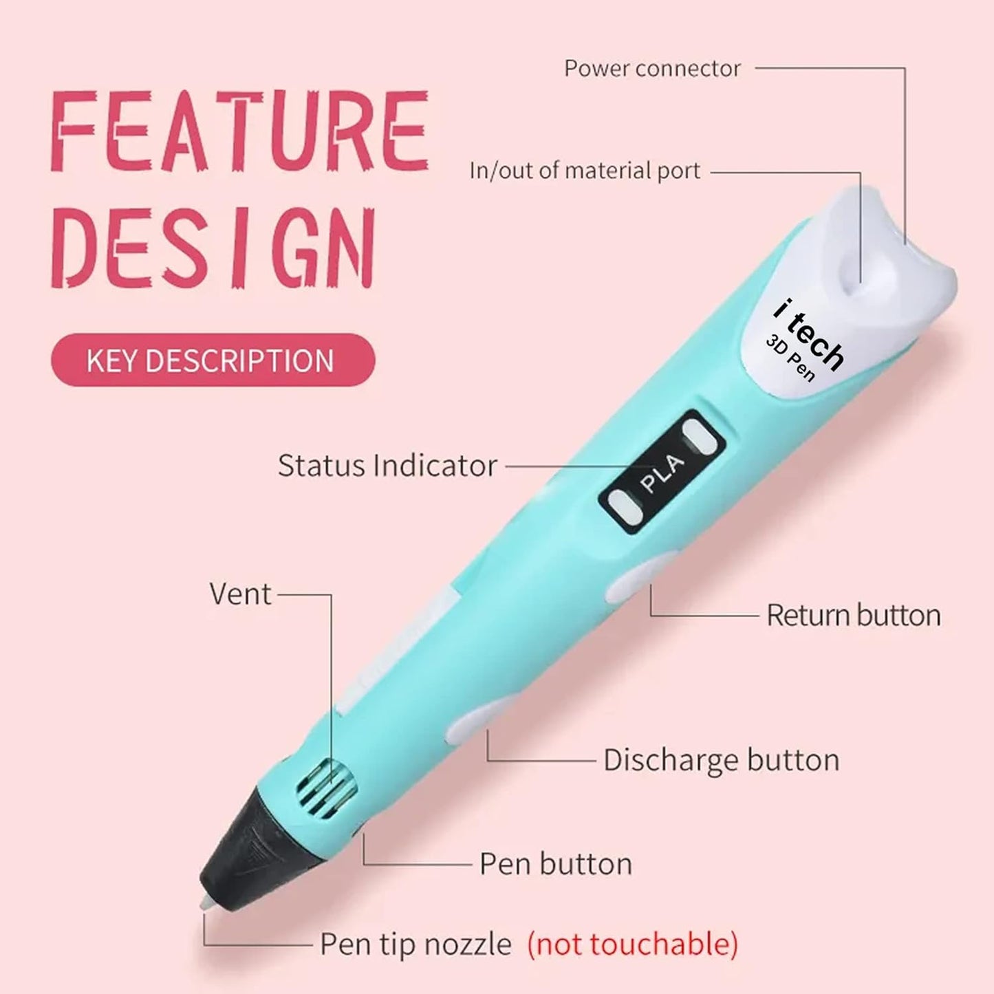 3D Printer Pen for Kids with PLA Filament | Perfect for DIY and Crafting (with USB Cable)