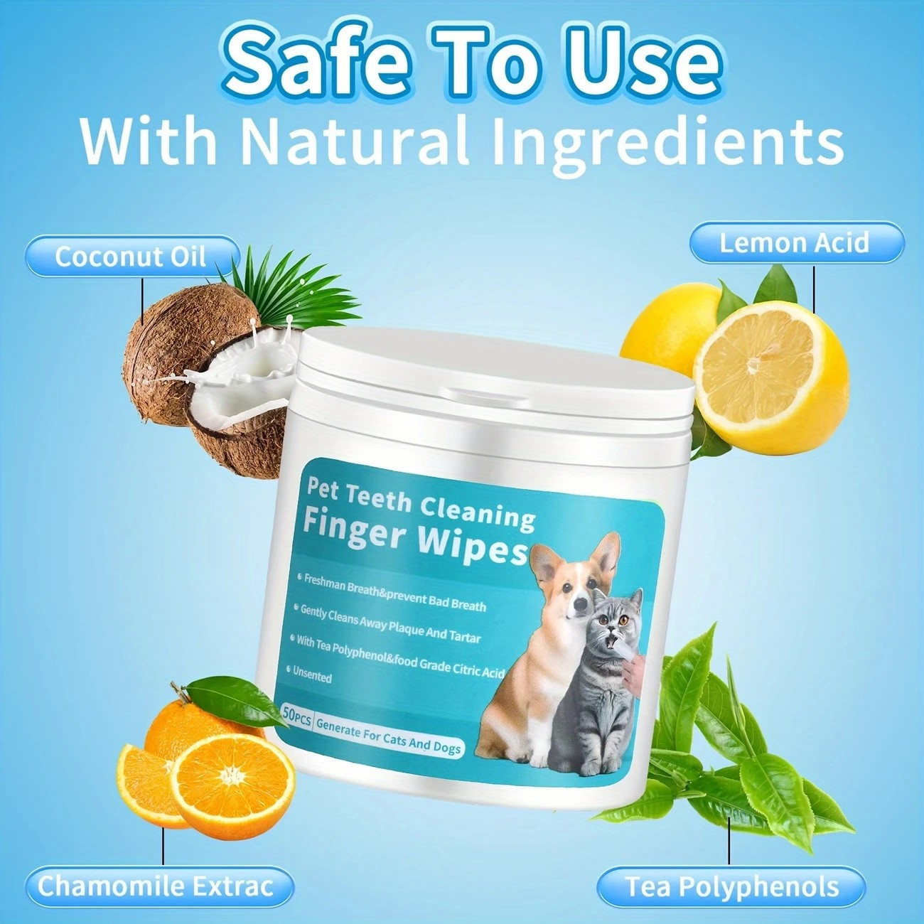 Disposable Dental Finger Wipes For Pets
