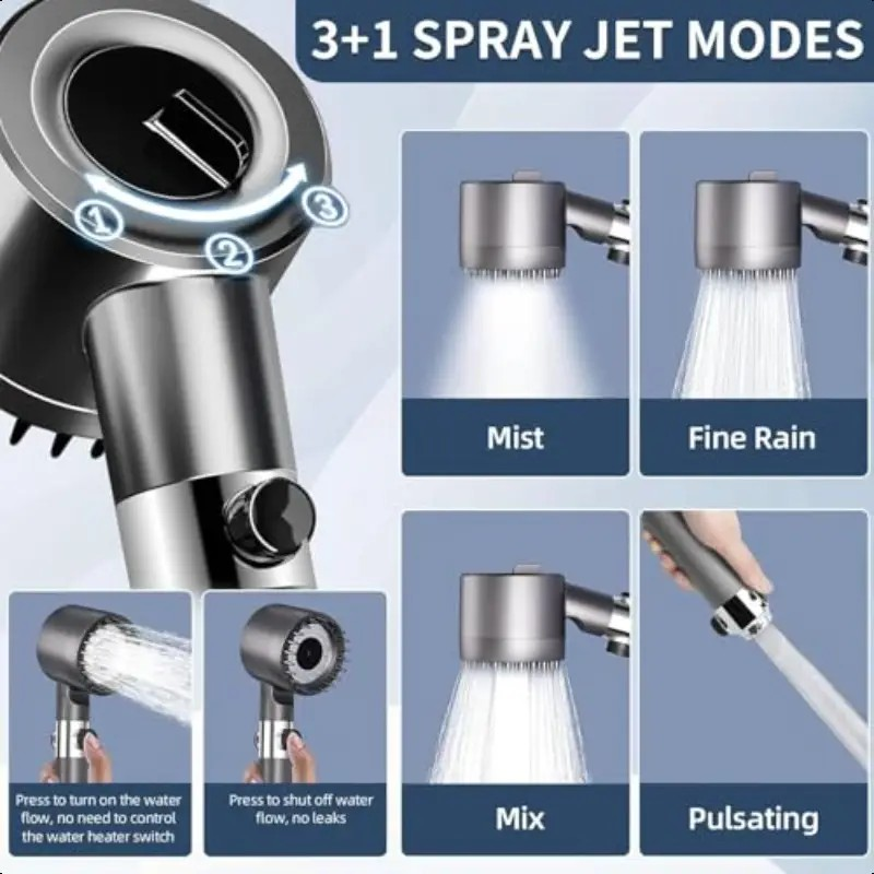 High Pressure multiple spray modes shower