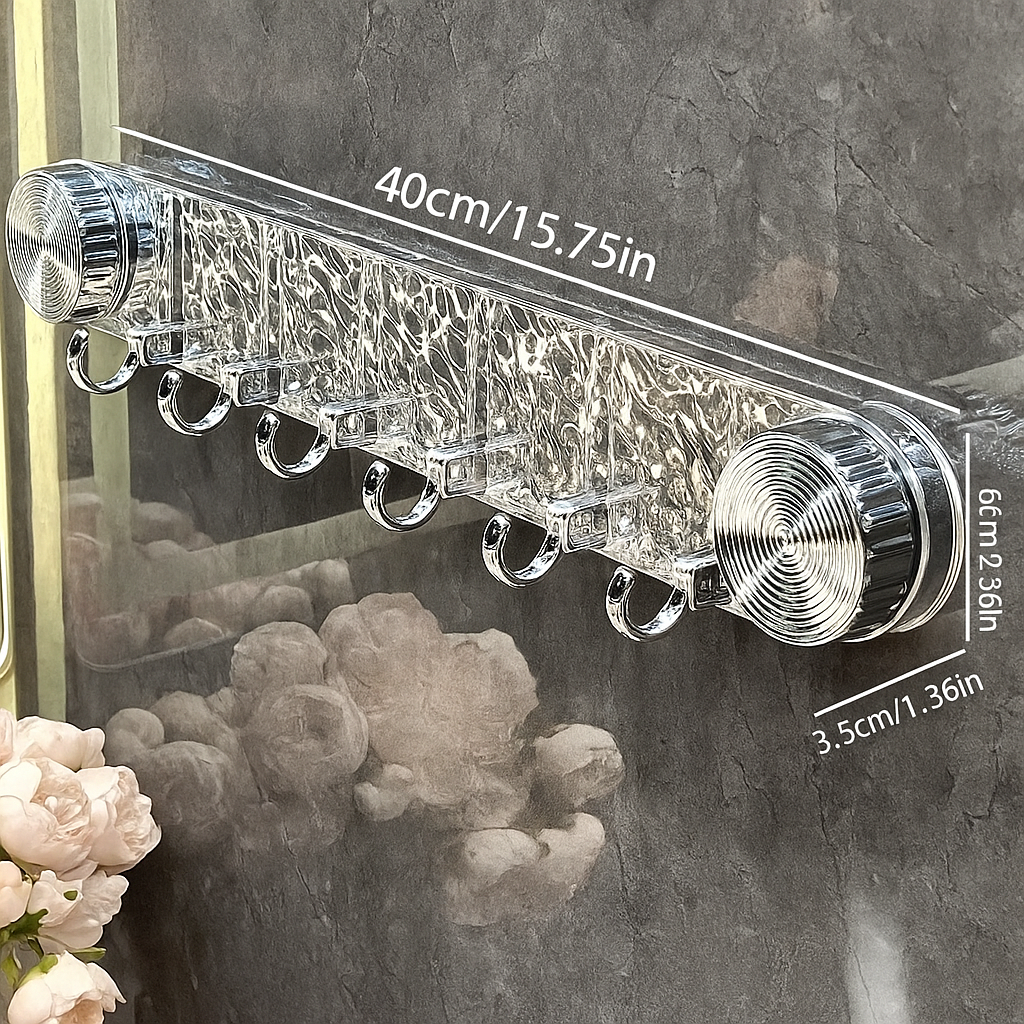 Velo™ Suction Wall Hook Rack with Crystal Design