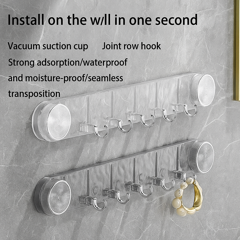 Velo™ Suction Wall Hook Rack with Crystal Design
