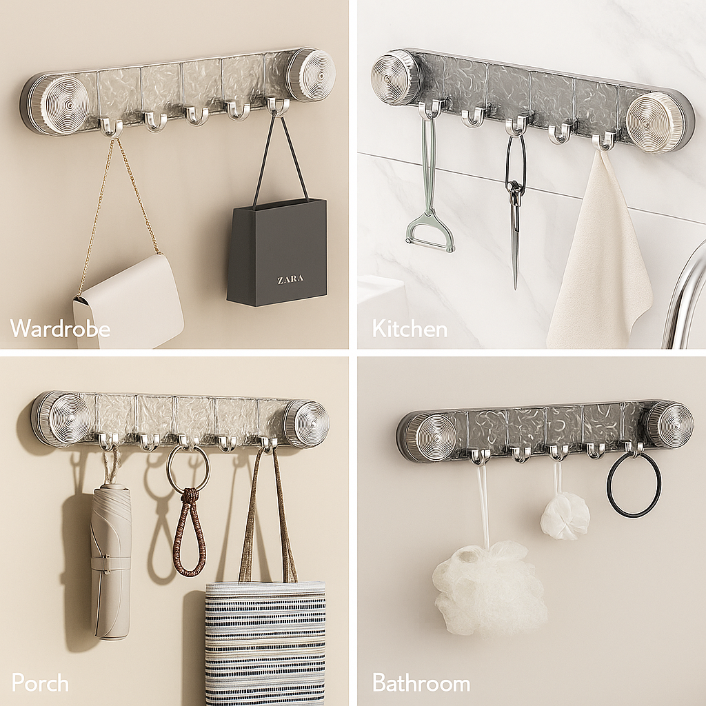 Velo™ Suction Wall Hook Rack with Crystal Design