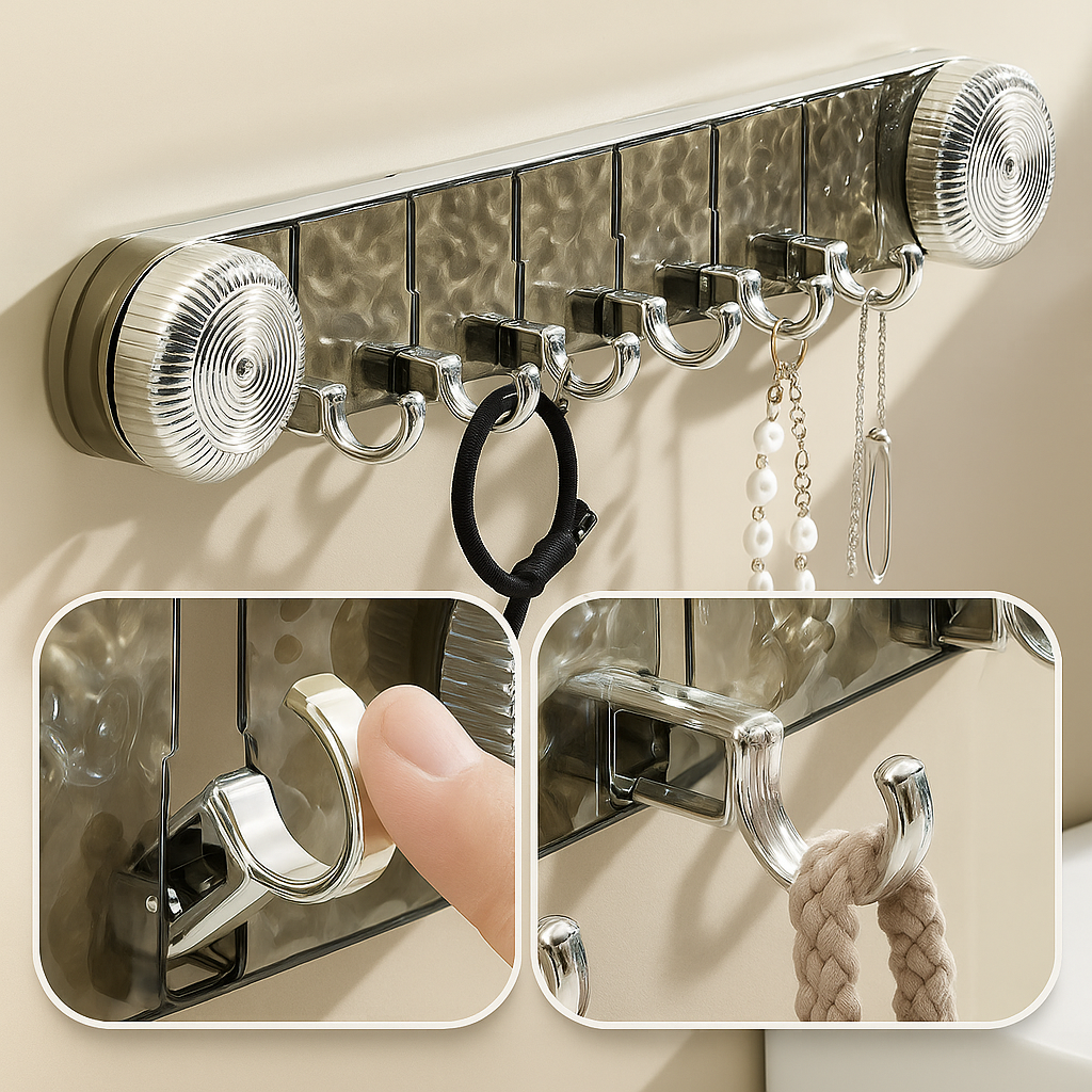 Velo™ Suction Wall Hook Rack with Crystal Design