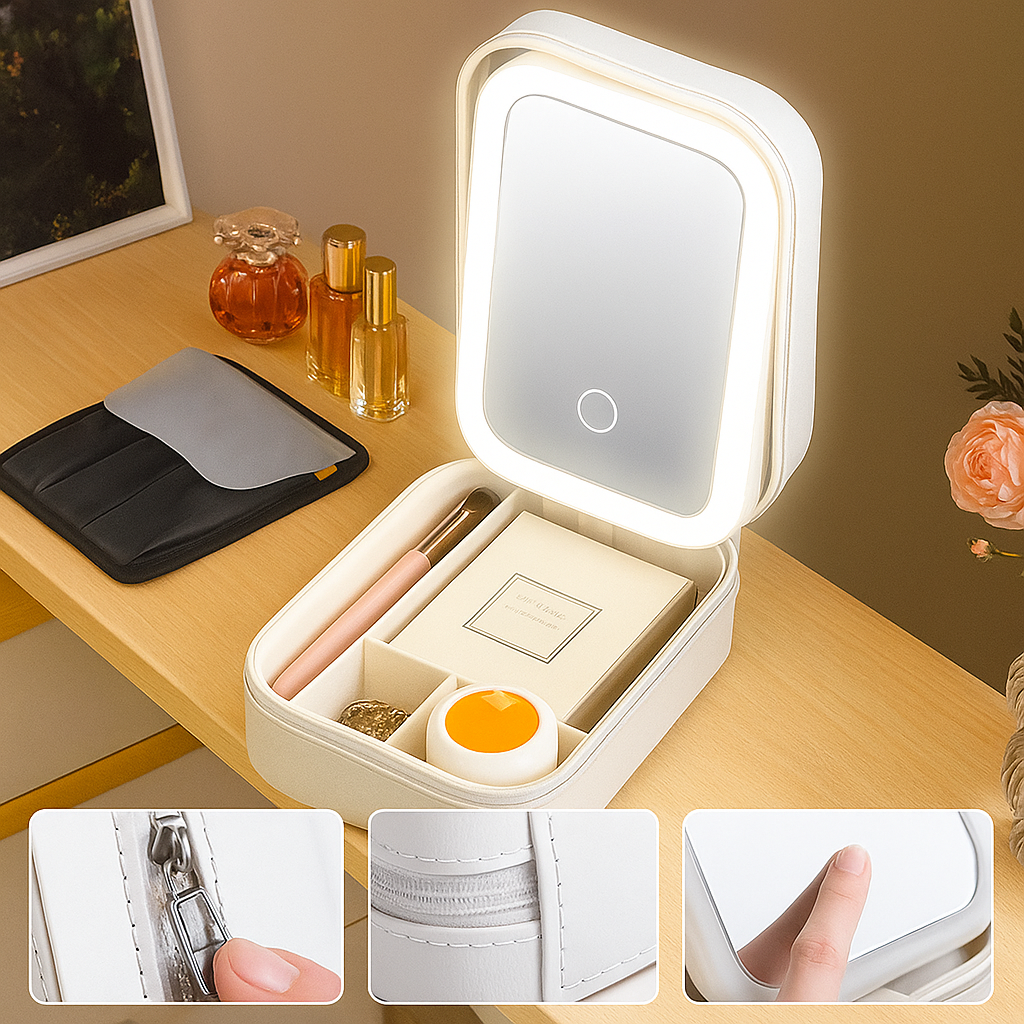 Velo™ Compact Makeup Vanity Box with LED Mirror