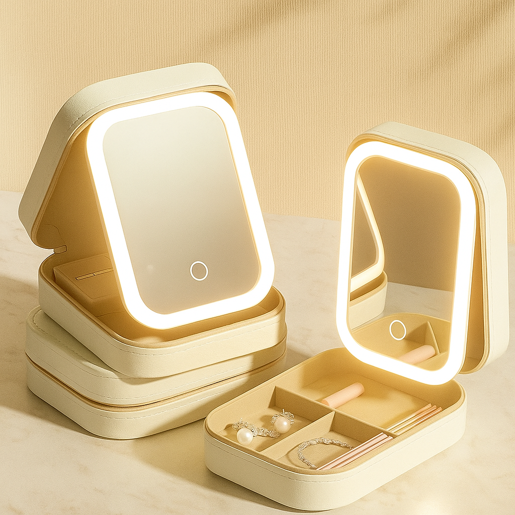 Velo™ Compact Makeup Vanity Box with LED Mirror