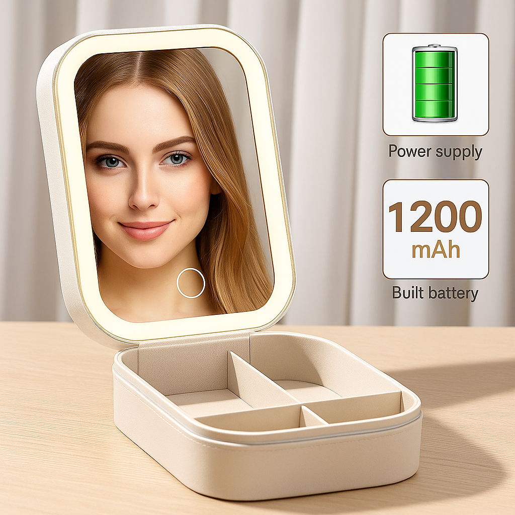 Velo™ Compact Makeup Vanity Box with LED Mirror