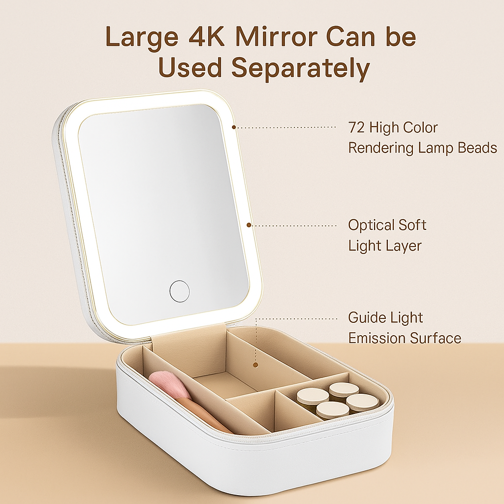 Velo™ Compact Makeup Vanity Box with LED Mirror