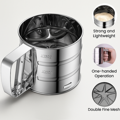 Velo™ Stainless Steel Flour Sifter/Atta Chhani for Baking