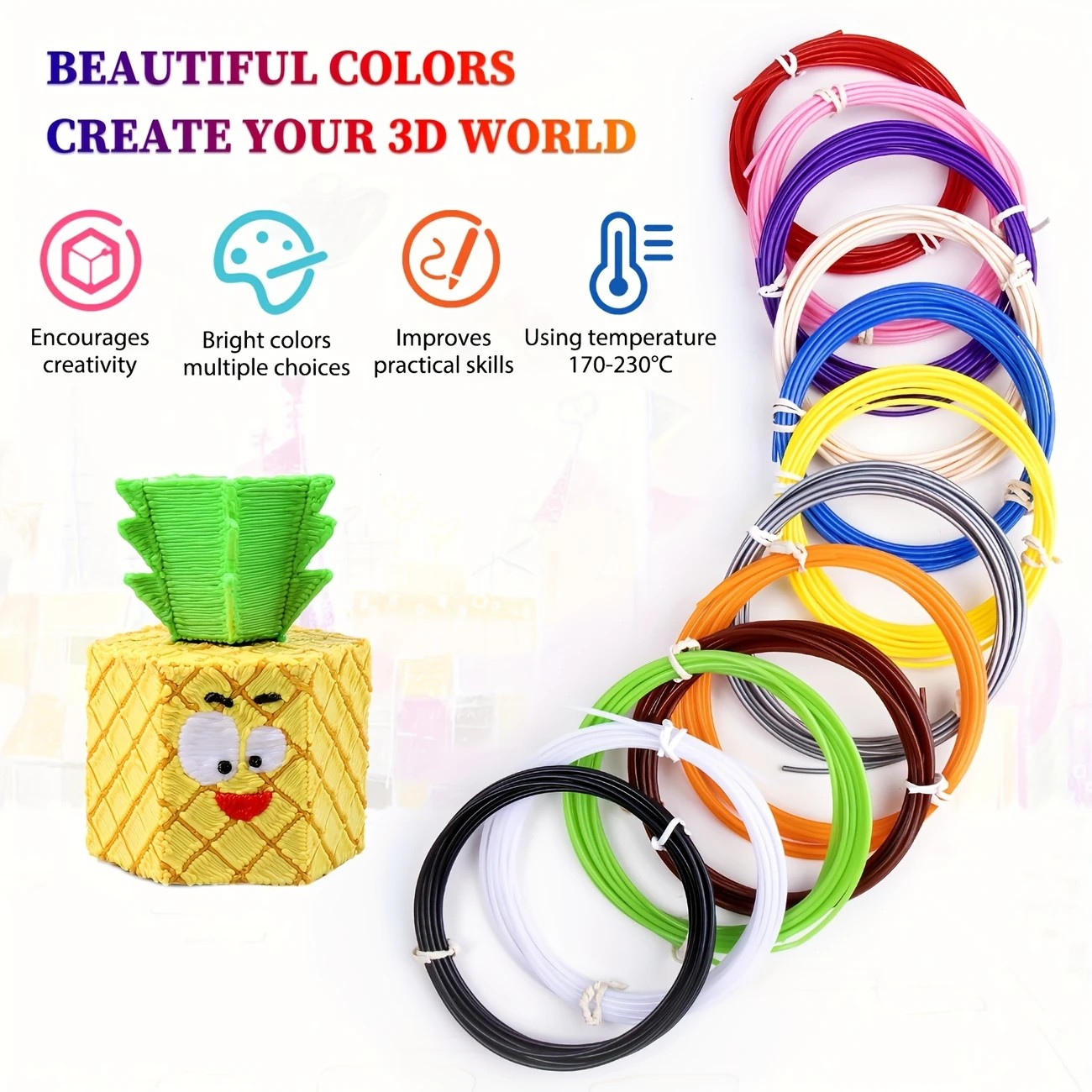 3D Printer Pen for Kids with PLA Filament | Perfect for DIY and Crafting (with USB Cable)