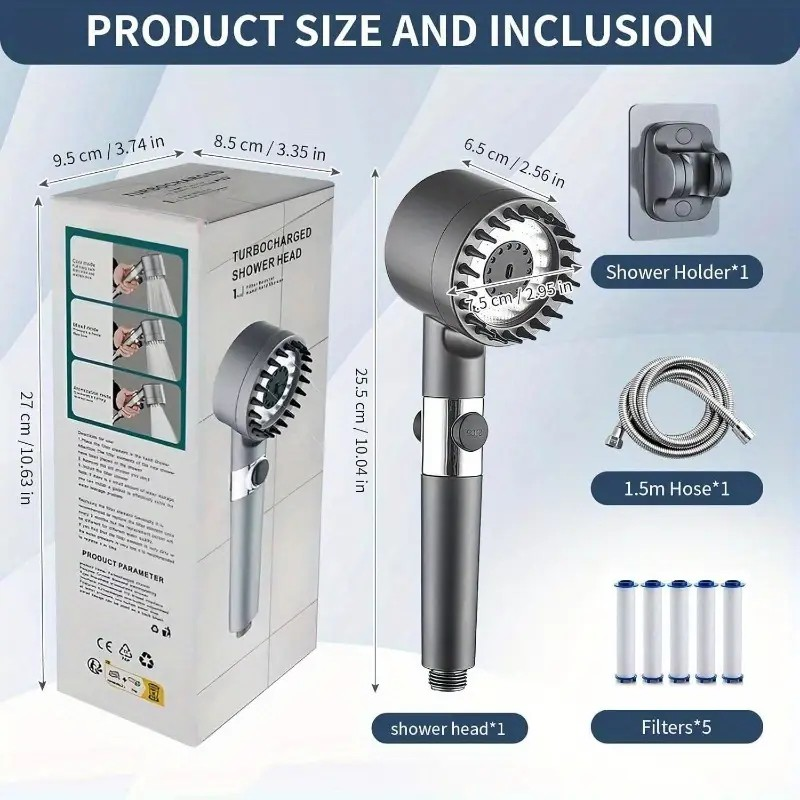 High Pressure multiple spray modes shower