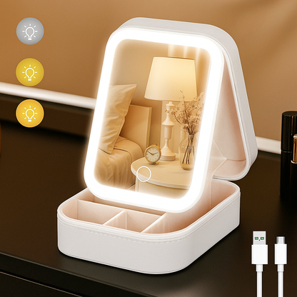 Velo™ Compact Makeup Vanity Box with LED Mirror